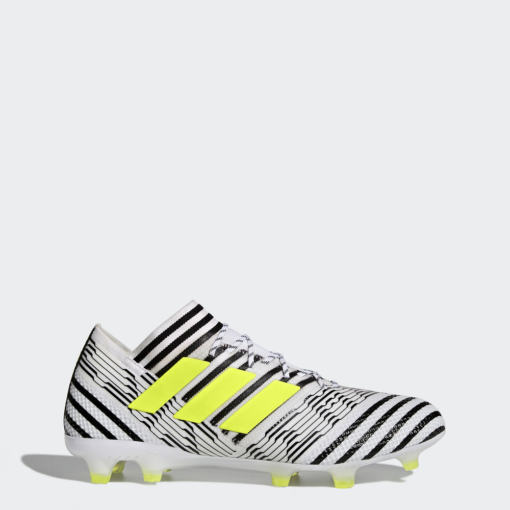 Adidas Nemeziz 17.1 Firm Ground - ποδοσφαιρικα παπουτσια ανδρικα - Ασπρα/Κίτρινα/Μαυρα,Μέγεθος: EU 3